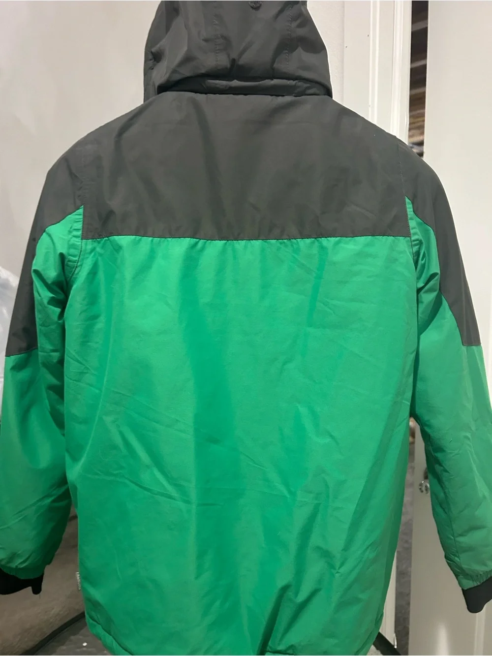 Kids Green & Blue Waterproof Hooded Winter Jacket